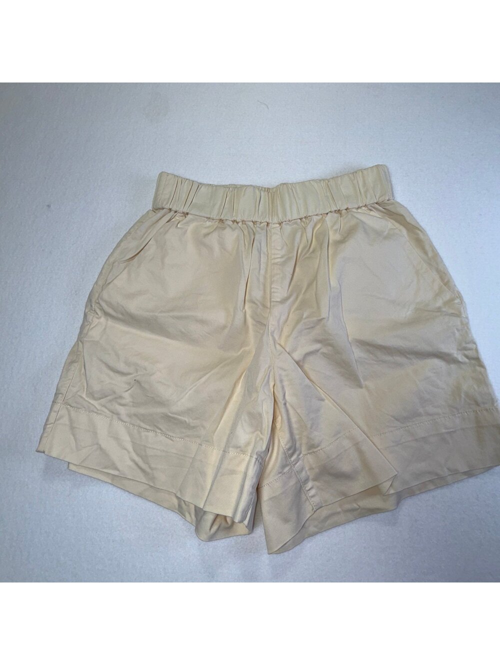 Everlane Organic Cotton Pull-On Shorts Women’s Small Ivory Cream‎ Elastic Waist